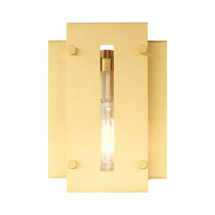 1 Light Satin Brass Outdoor Wall Lantern