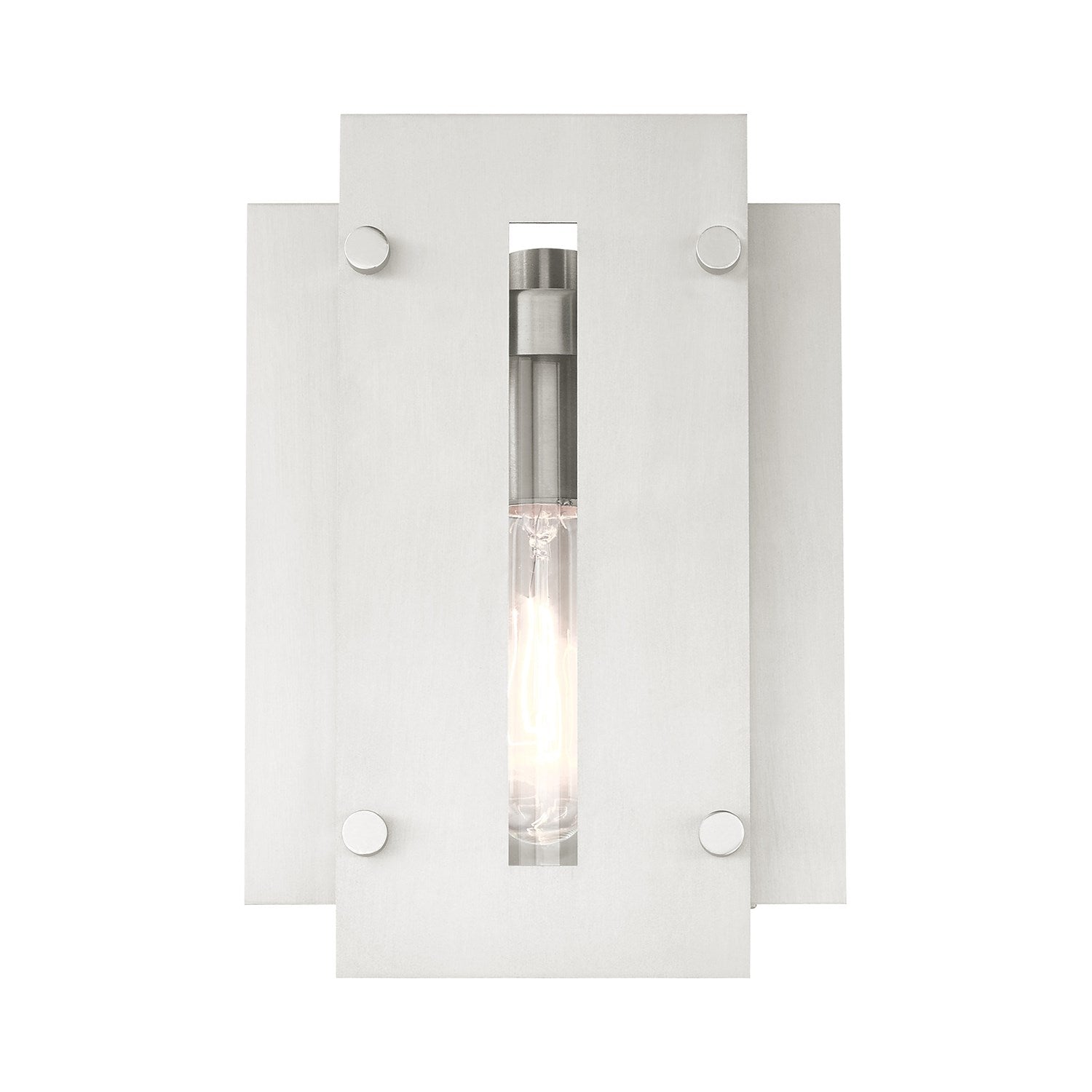 1 Light Brushed Nickel Outdoor Wall Lantern