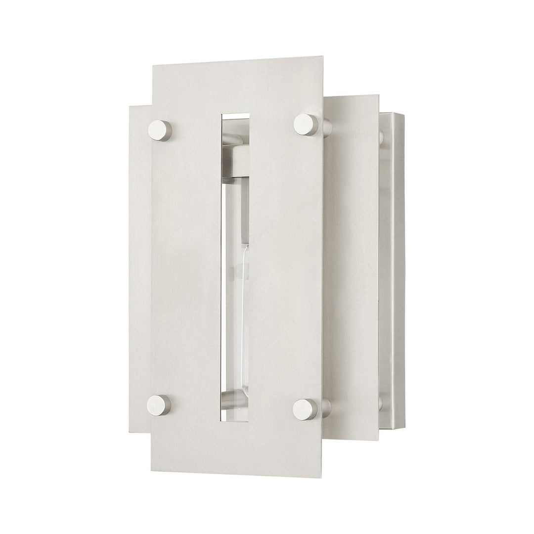 1 Light Brushed Nickel Outdoor Wall Lantern