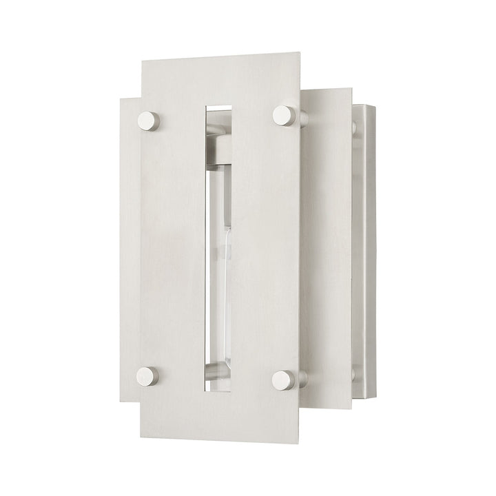 1 Light Brushed Nickel Outdoor Wall Lantern