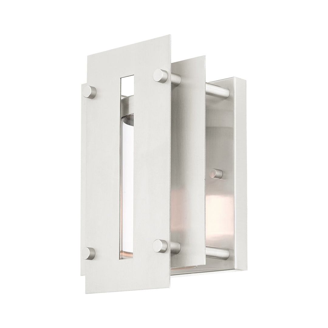 1 Light Brushed Nickel Outdoor Wall Lantern