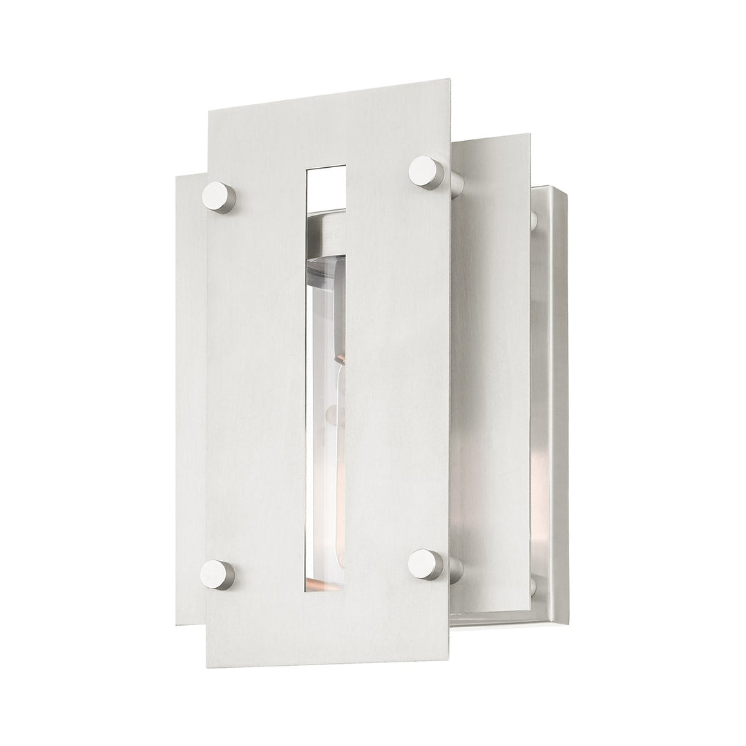 1 Light Brushed Nickel Outdoor Wall Lantern