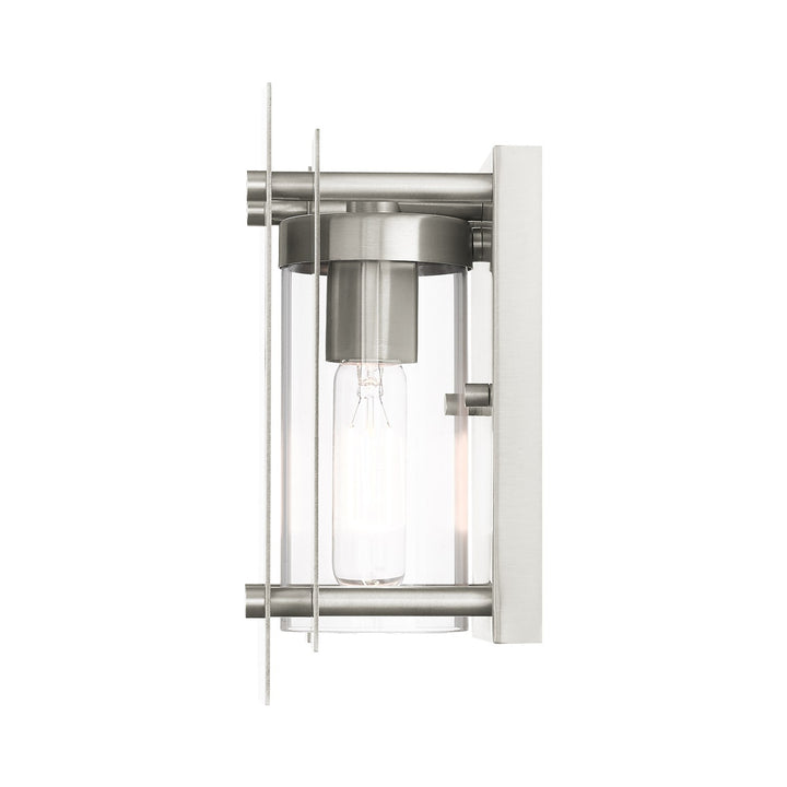 1 Light Brushed Nickel Outdoor Wall Lantern