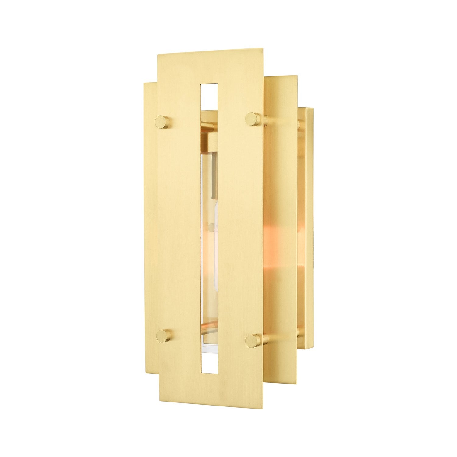 1 Light Satin Brass Outdoor Wall Lantern by Livex Lighting