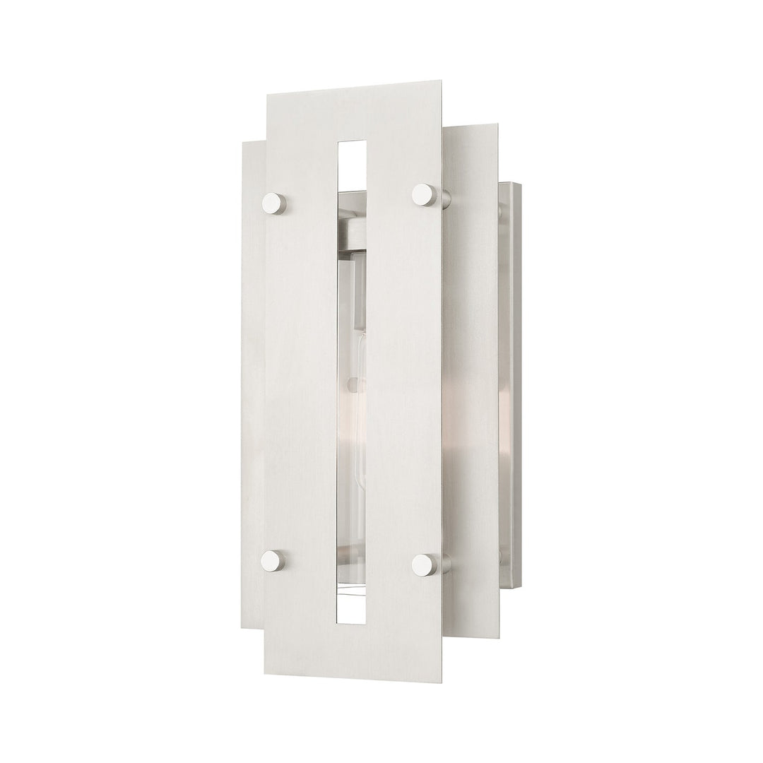 1 Light Brushed Nickel Outdoor Wall Lantern by Livex Lighting