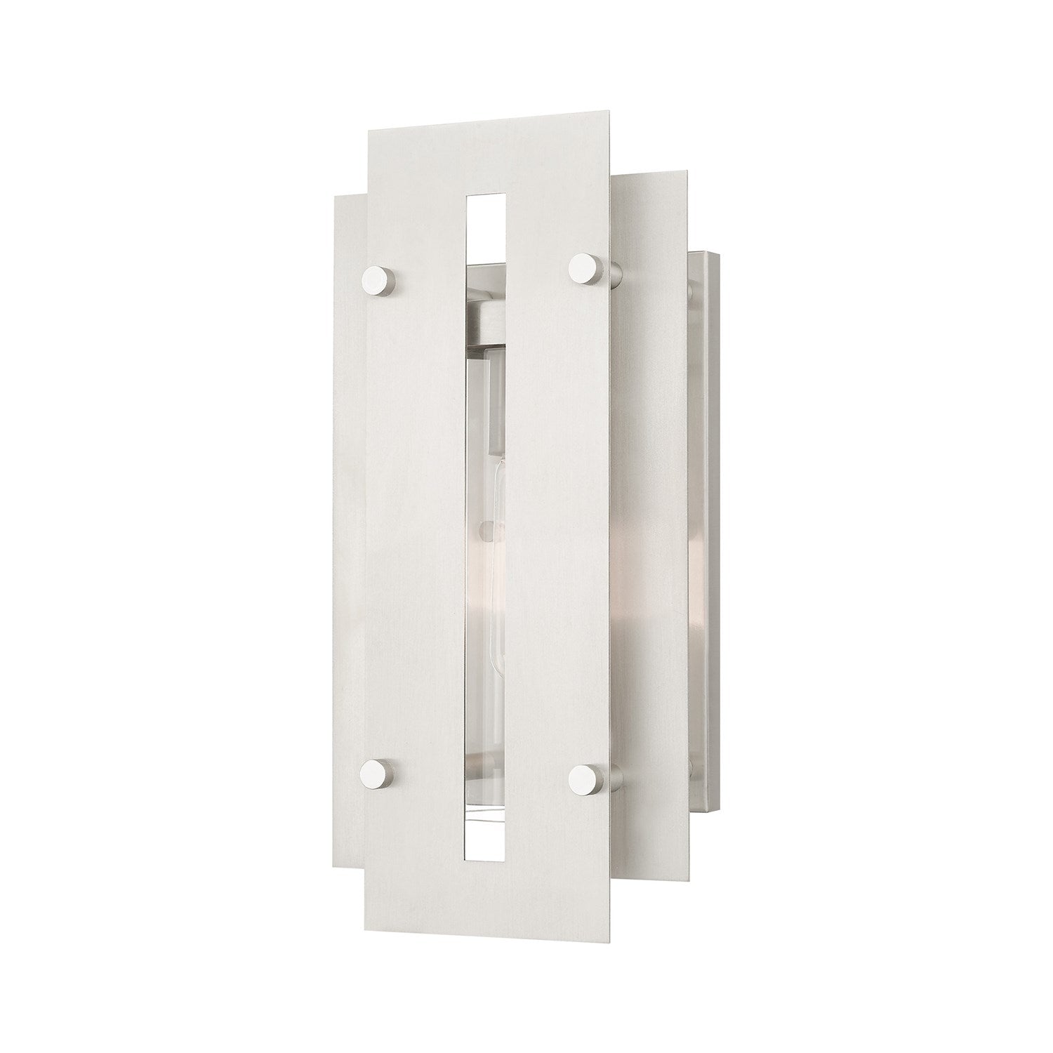 1 Light Brushed Nickel Outdoor Wall Lantern by Livex Lighting