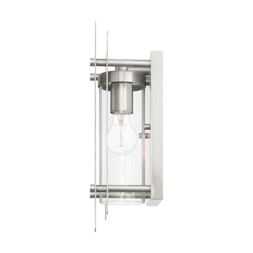 1 Light Brushed Nickel Outdoor Wall Lantern