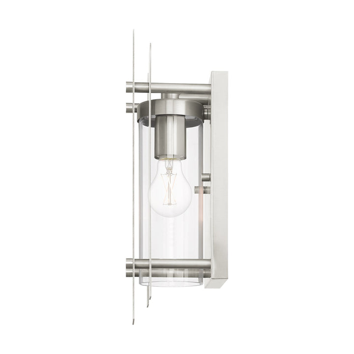 1 Light Brushed Nickel Outdoor Wall Lantern