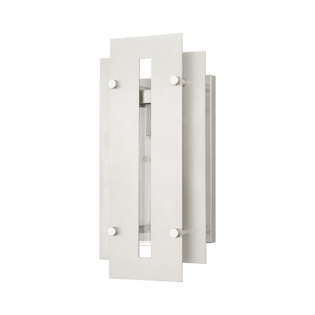 1 Light Brushed Nickel Outdoor Wall Lantern