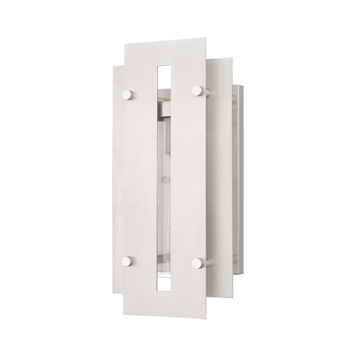1 Light Brushed Nickel Outdoor Wall Lantern