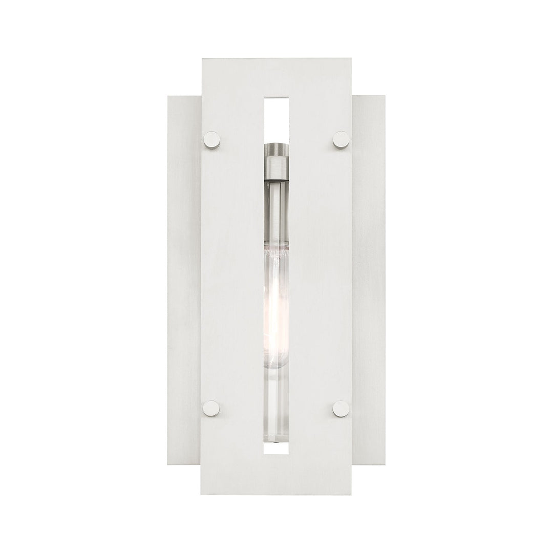1 Light Brushed Nickel Outdoor Wall Lantern