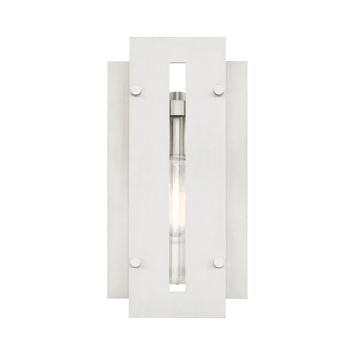 1 Light Brushed Nickel Outdoor Wall Lantern