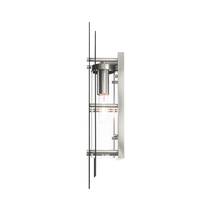 1 Light Black & Brushed Nickel Outdoor Wall Lantern