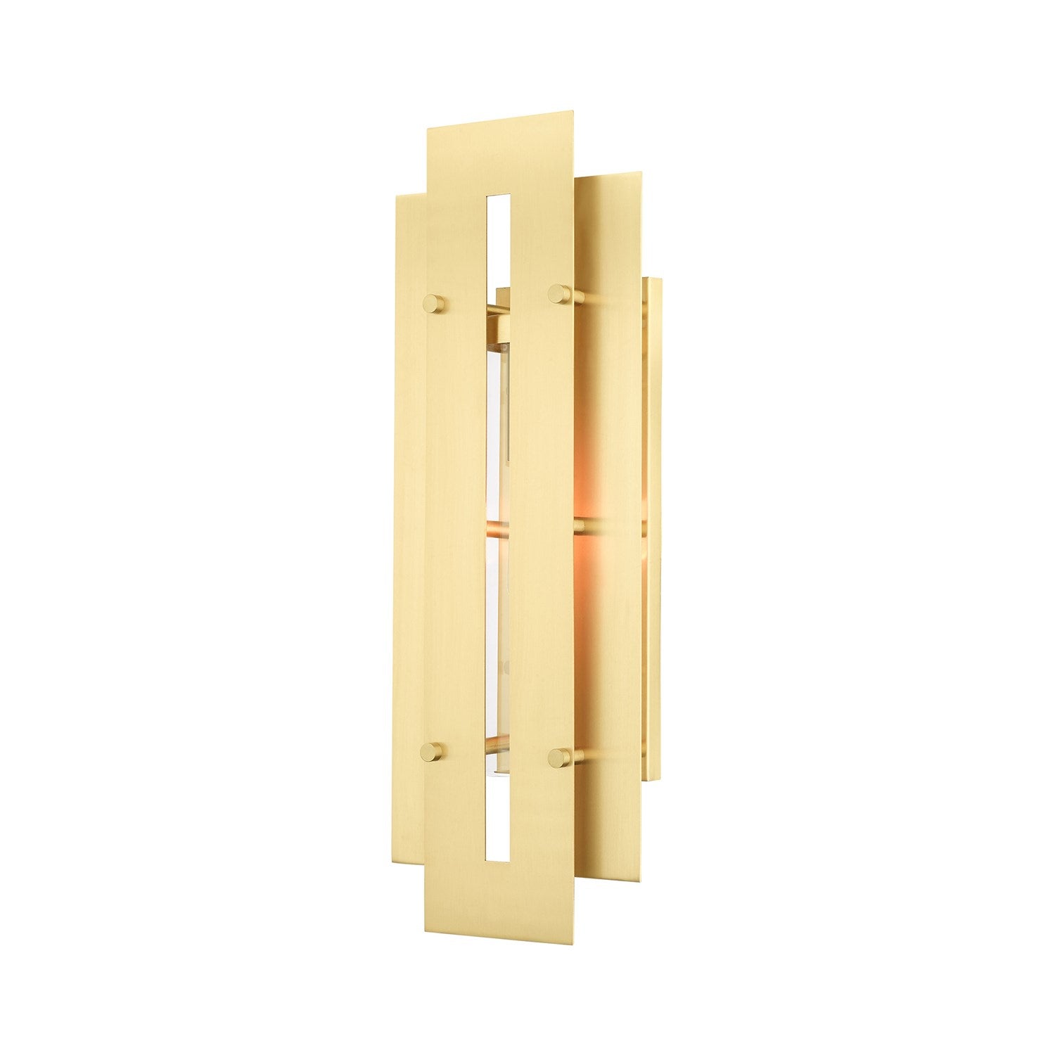 1 Light Satin Brass Outdoor Wall Lantern by Livex Lighting
