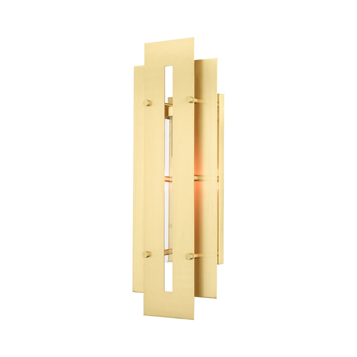 1 Light Satin Brass Outdoor Wall Lantern by Livex Lighting