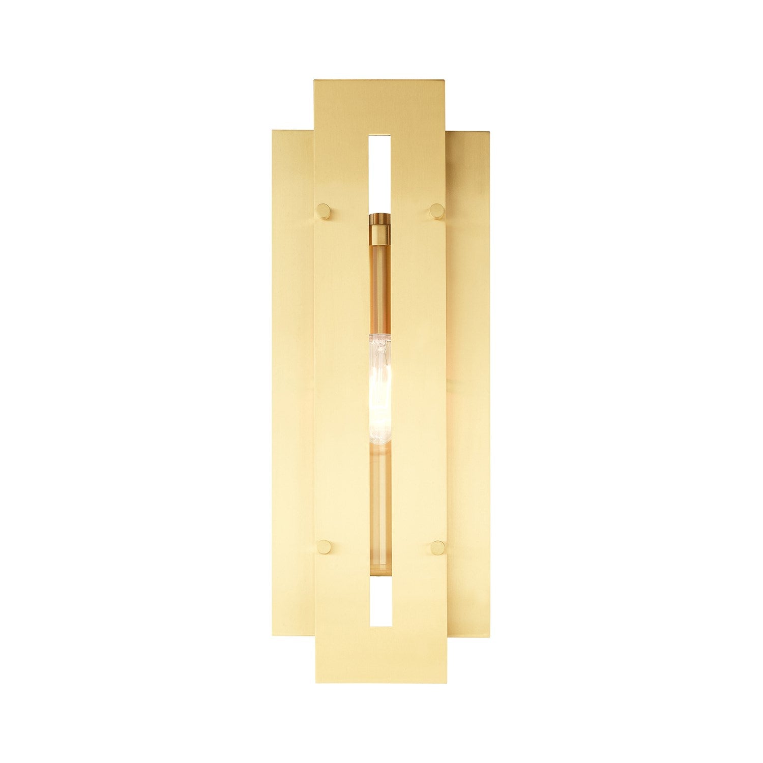1 Light Satin Brass Outdoor Wall Lantern