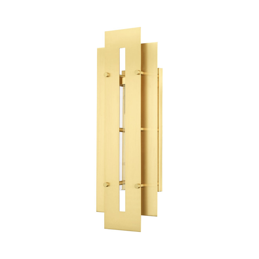 1 Light Satin Brass Outdoor Wall Lantern