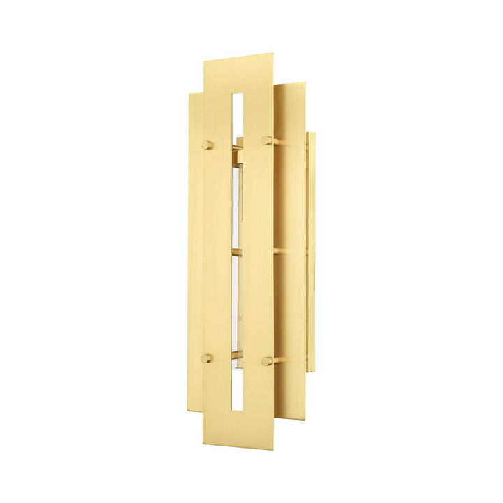 1 Light Satin Brass Outdoor Wall Lantern