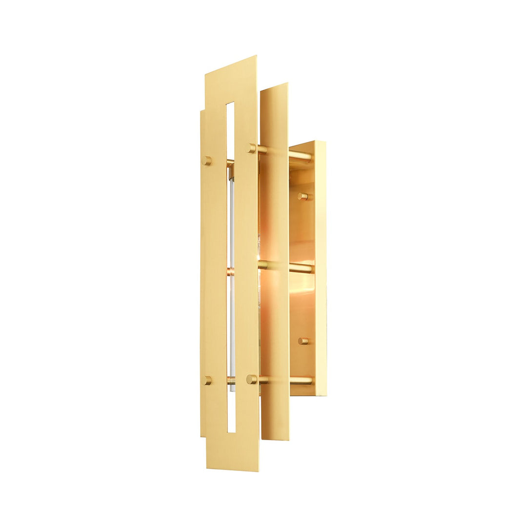 1 Light Satin Brass Outdoor Wall Lantern