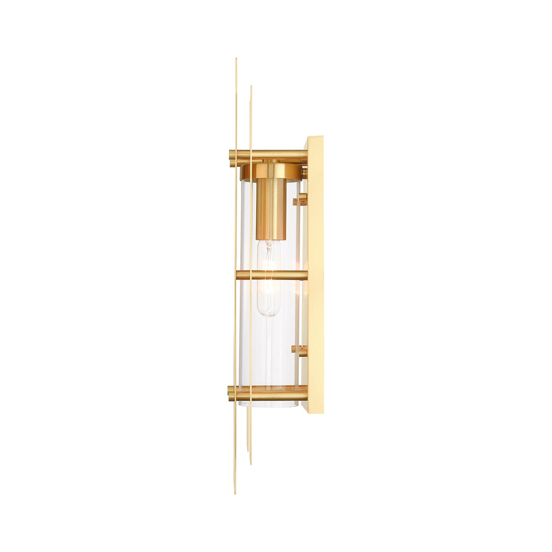 1 Light Satin Brass Outdoor Wall Lantern