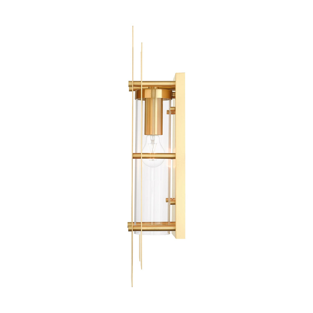1 Light Satin Brass Outdoor Wall Lantern
