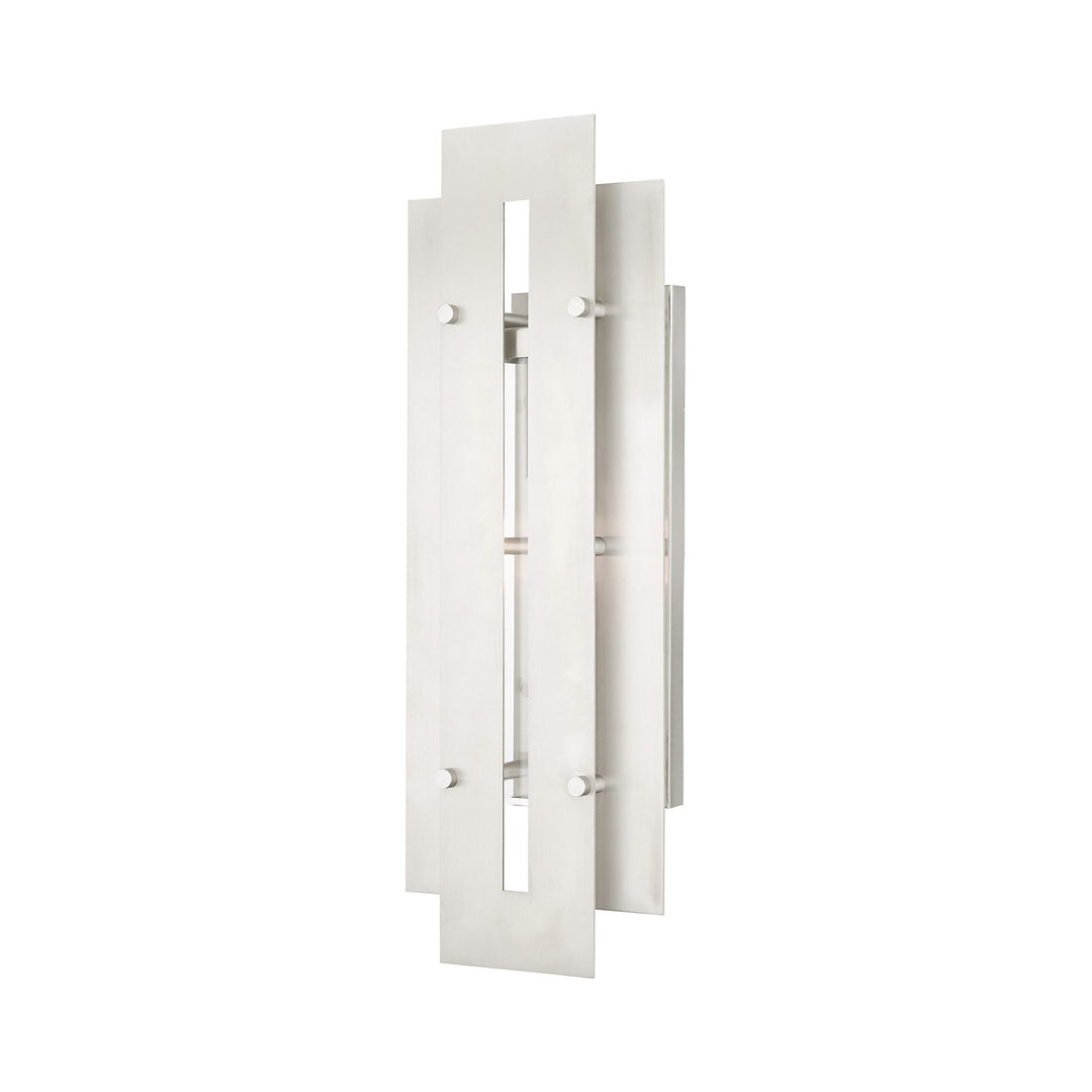 1 Light Brushed Nickel Outdoor Wall Lantern by Livex Lighting