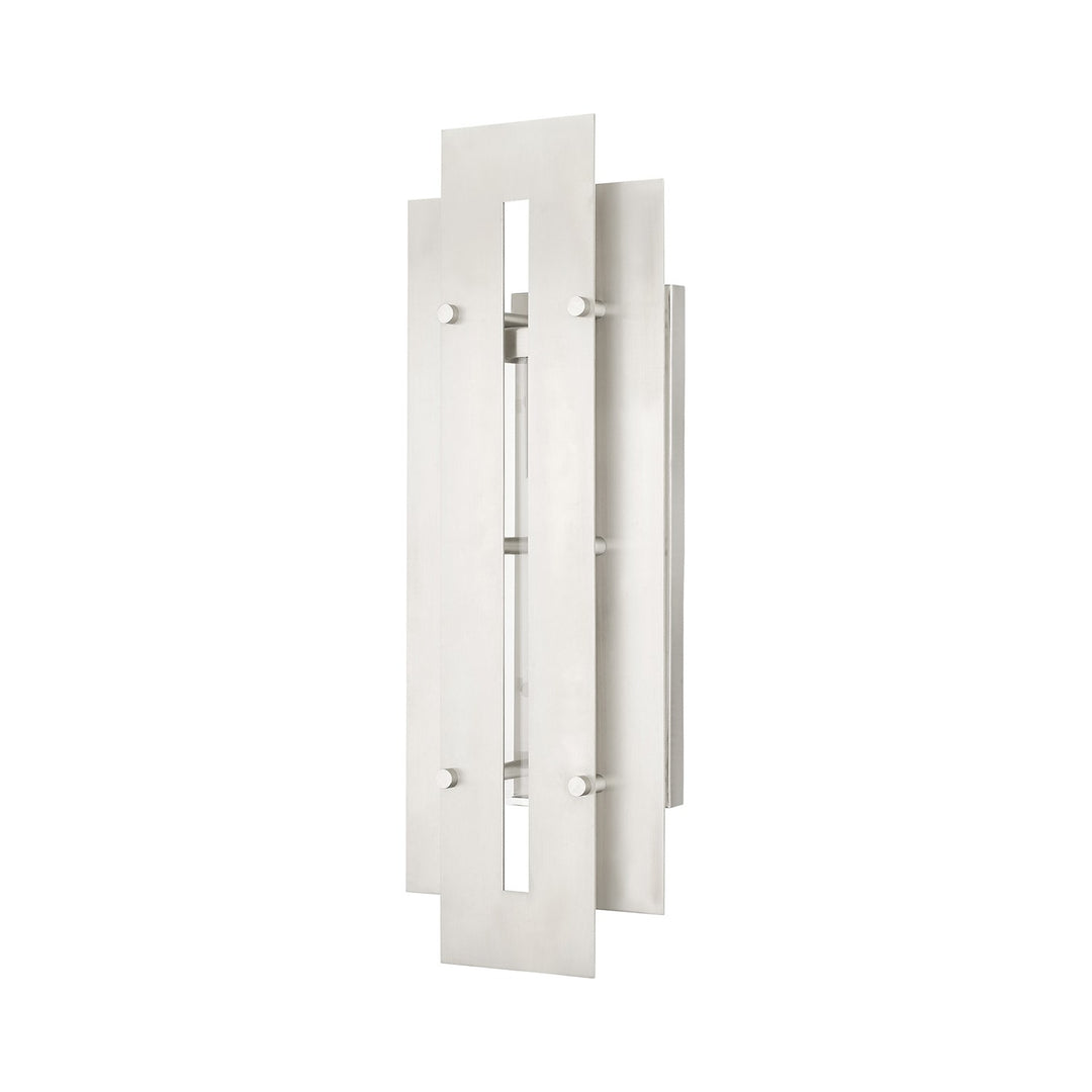 1 Light Brushed Nickel Outdoor Wall Lantern