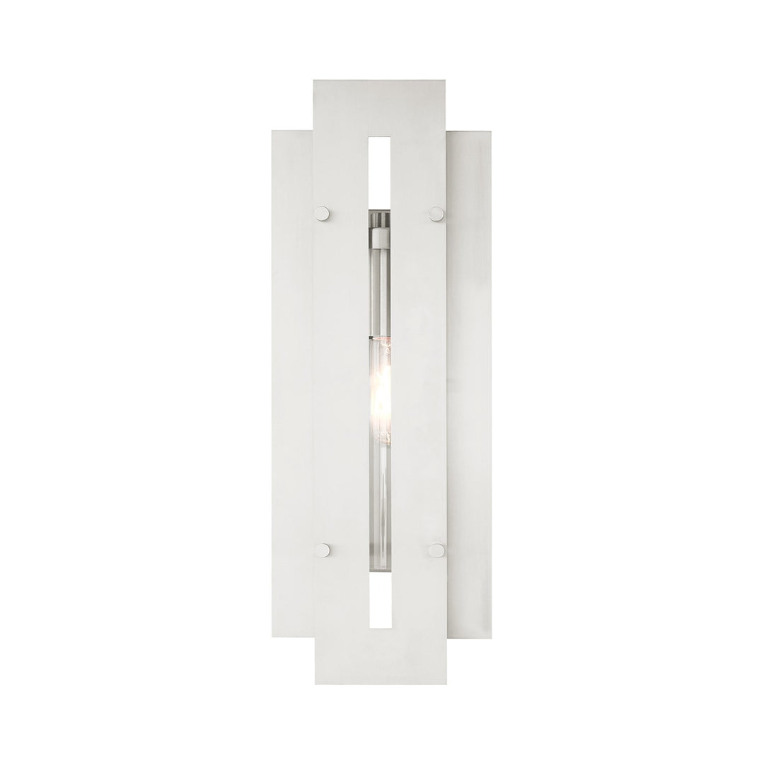 1 Light Brushed Nickel Outdoor Wall Lantern