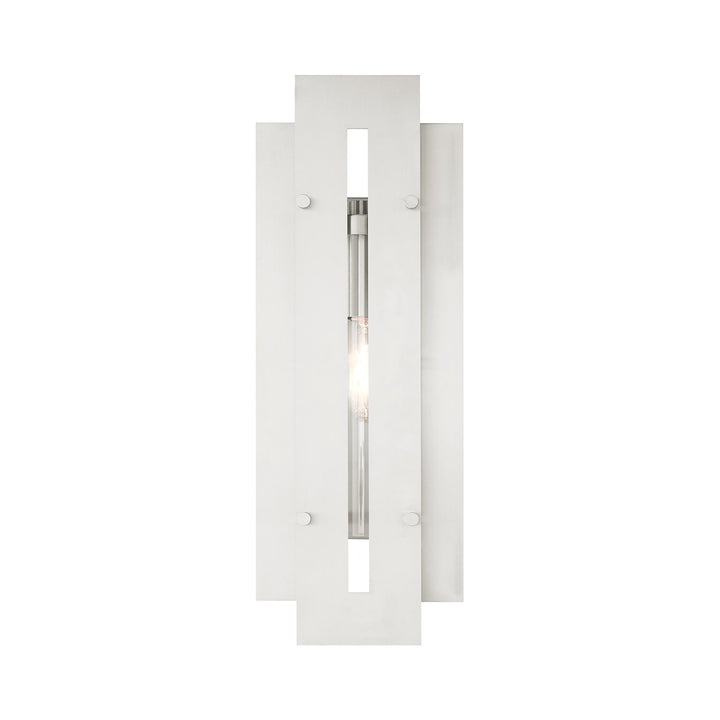 1 Light Brushed Nickel Outdoor Wall Lantern