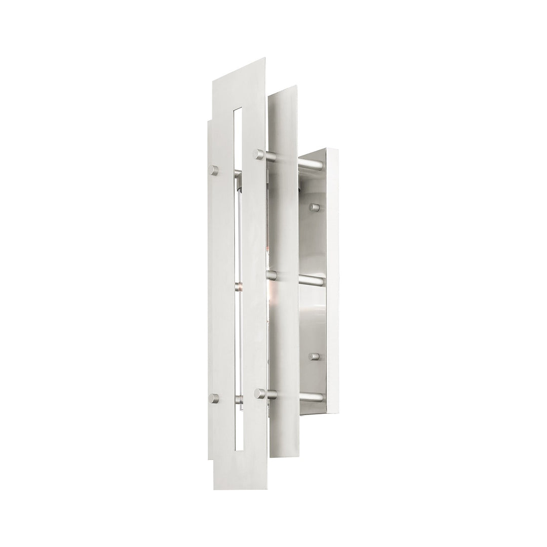 1 Light Brushed Nickel Outdoor Wall Lantern