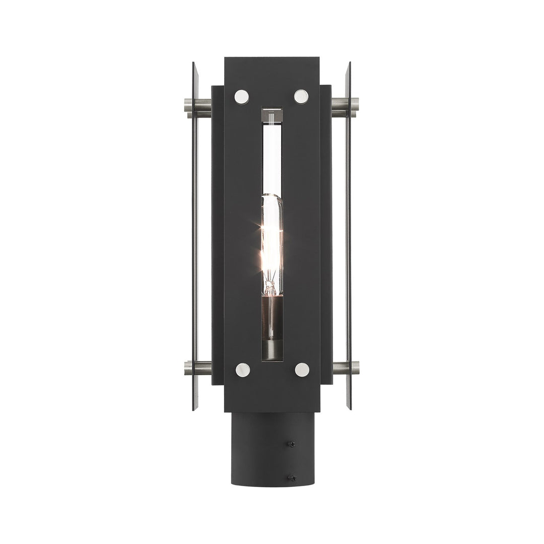 1 Light Black Outdoor Post Top Lantern