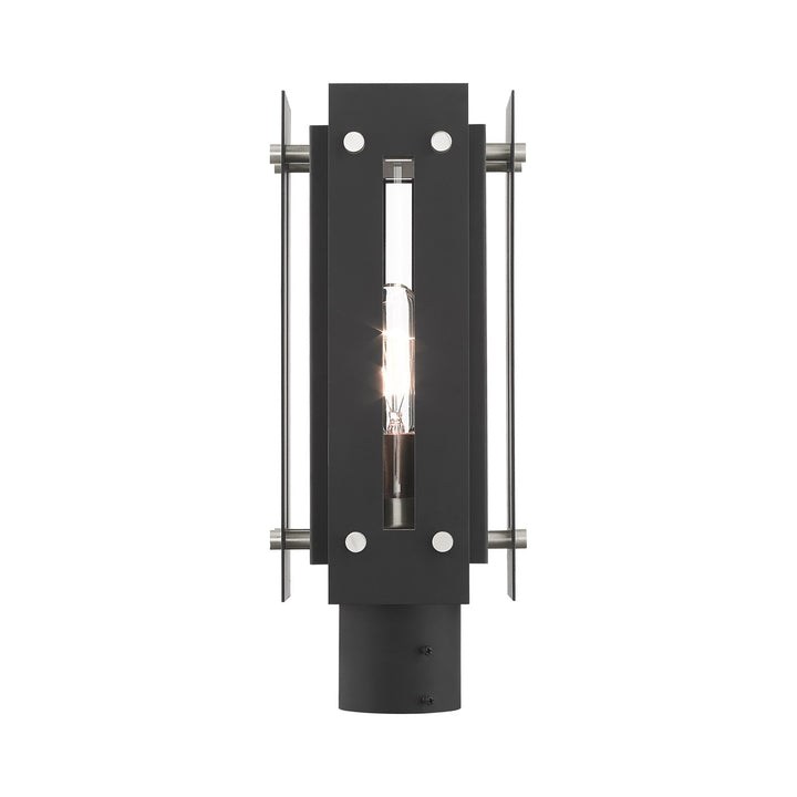 1 Light Black Outdoor Post Top Lantern