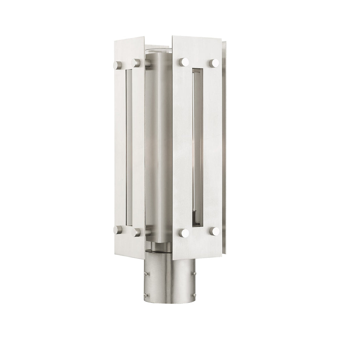 1 Light Brushed Nickel Outdoor Post Top Lantern by Livex Lighting