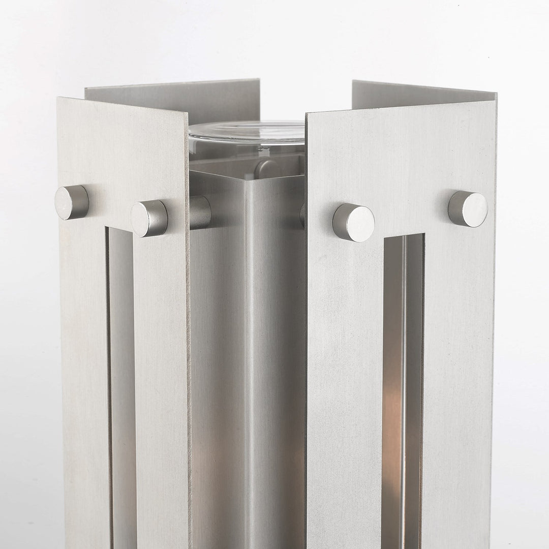 1 Light Brushed Nickel Outdoor Post Top Lantern