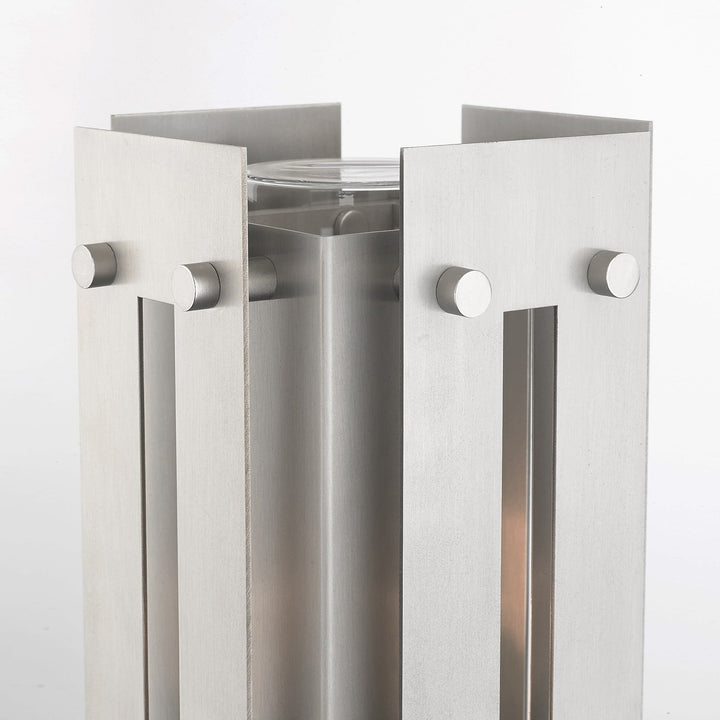 1 Light Brushed Nickel Outdoor Post Top Lantern