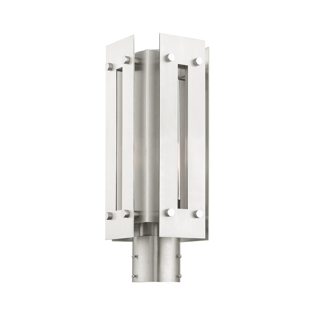 1 Light Brushed Nickel Outdoor Post Top Lantern