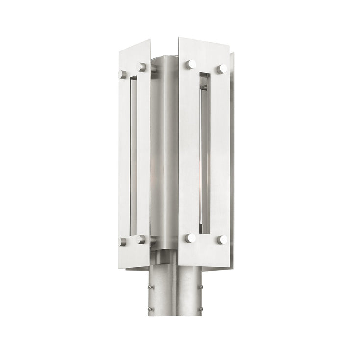 1 Light Brushed Nickel Outdoor Post Top Lantern