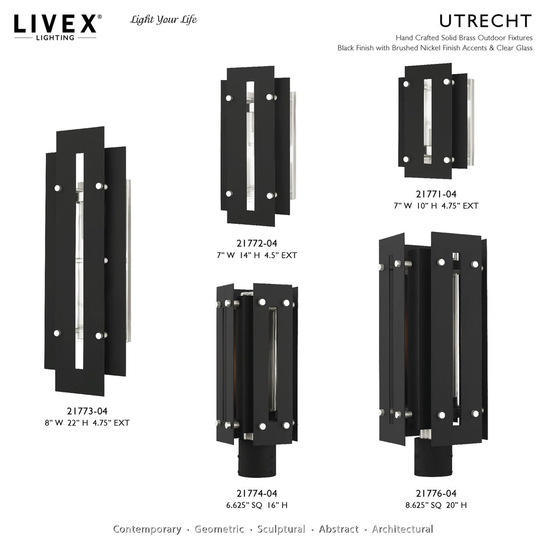 1 Light Black Outdoor Post Top Lantern