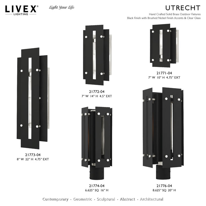 1 Light Black Outdoor Post Top Lantern