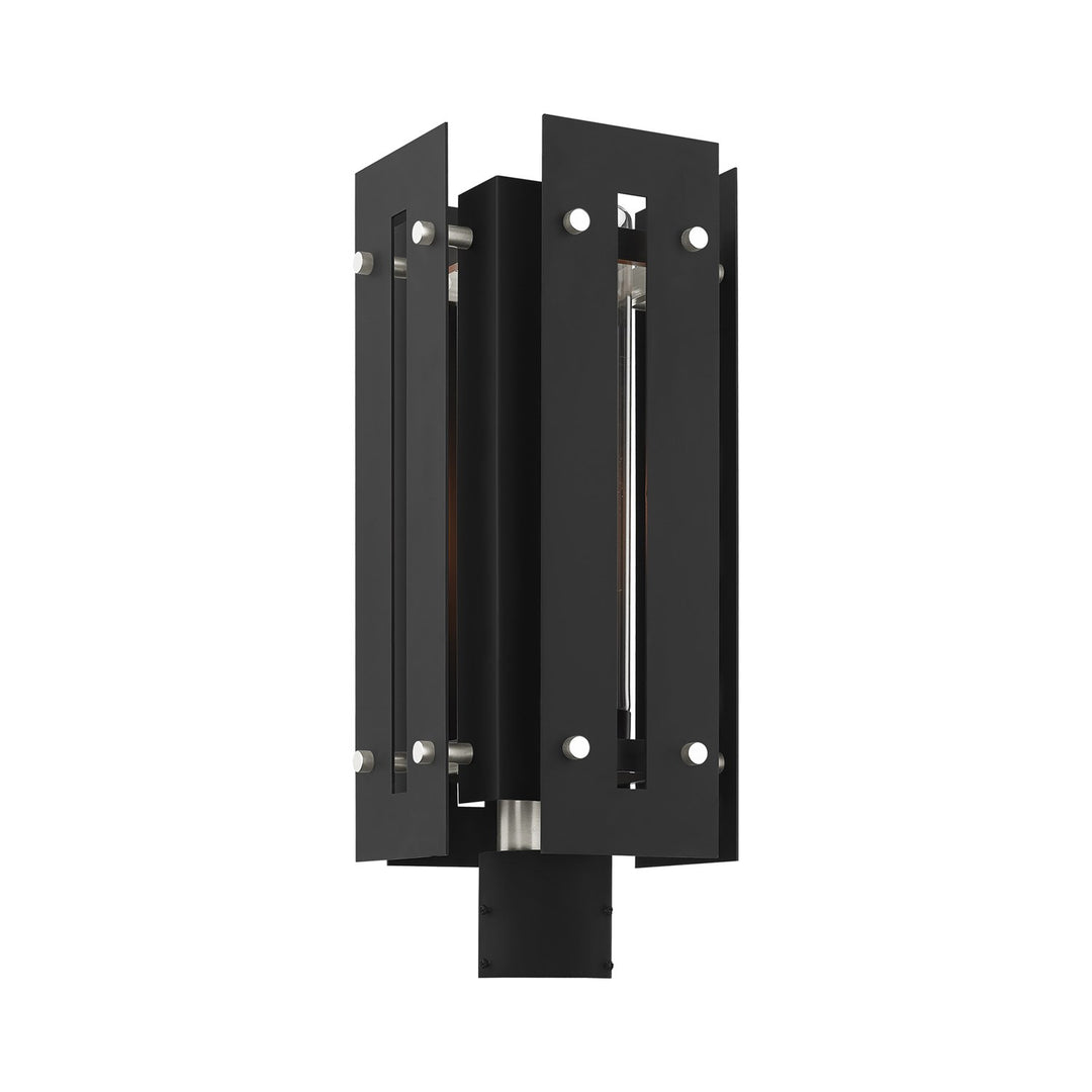 1 Light Black Outdoor Post Top Lantern