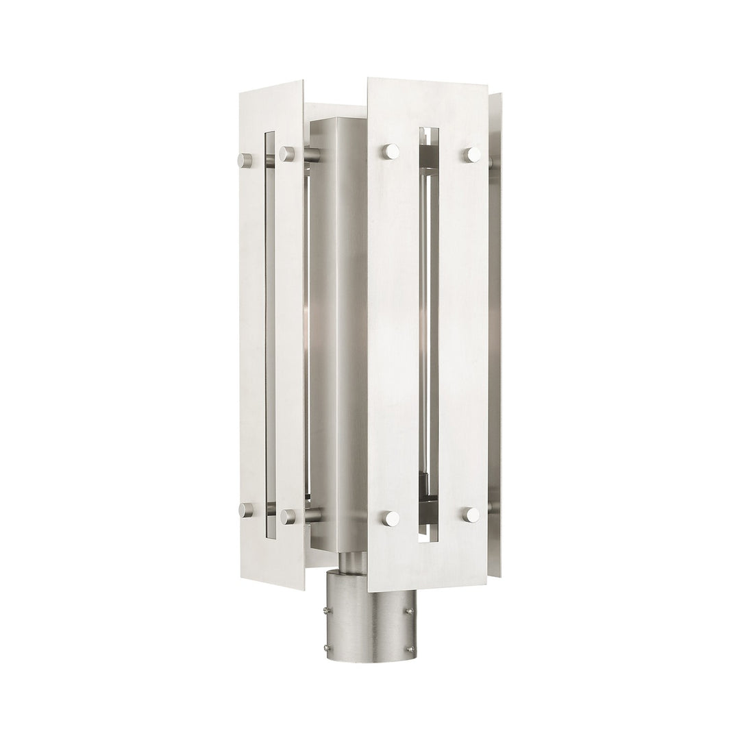 1 Light Brushed Nickel Outdoor Post Top Lantern by Livex Lighting