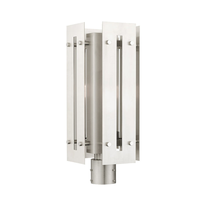 1 Light Brushed Nickel Outdoor Post Top Lantern by Livex Lighting