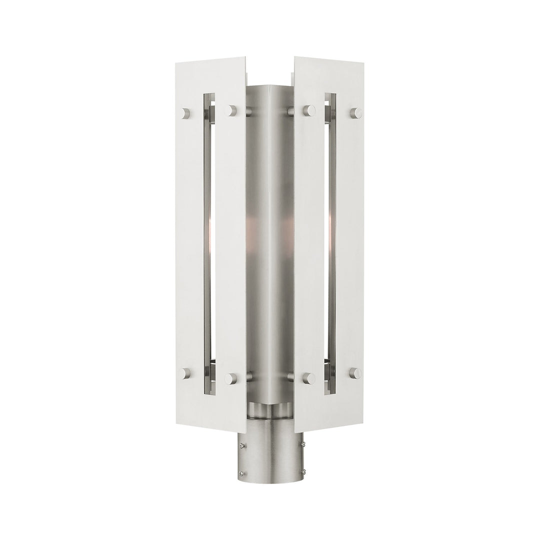 1 Light Brushed Nickel Outdoor Post Top Lantern
