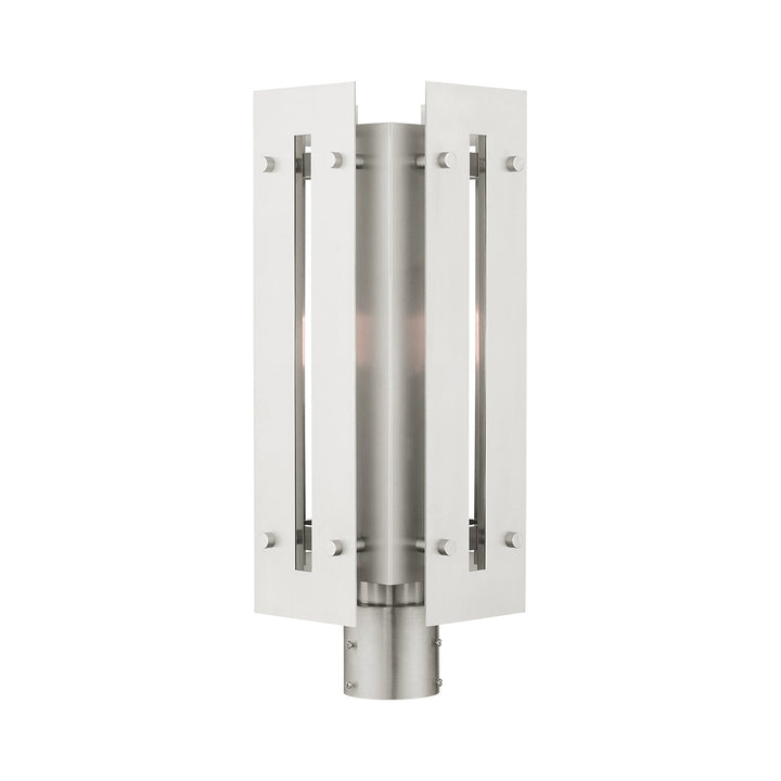 1 Light Brushed Nickel Outdoor Post Top Lantern
