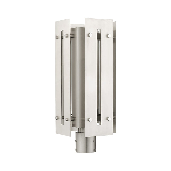 1 Light Brushed Nickel Outdoor Post Top Lantern