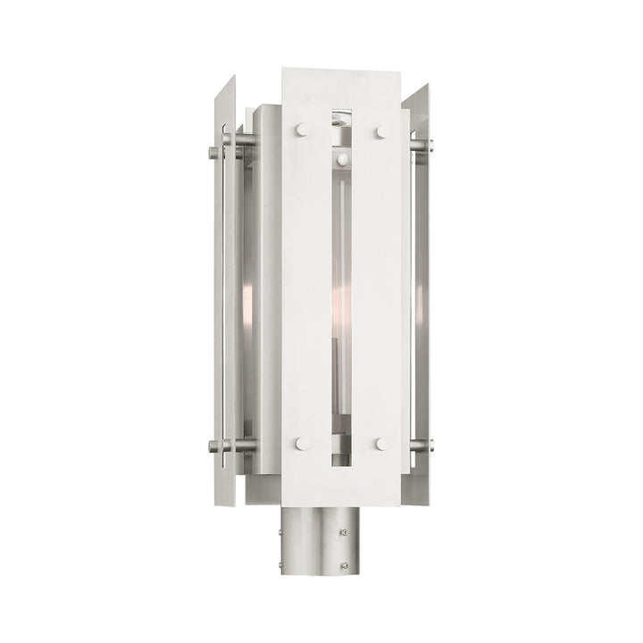 1 Light Brushed Nickel Outdoor Post Top Lantern