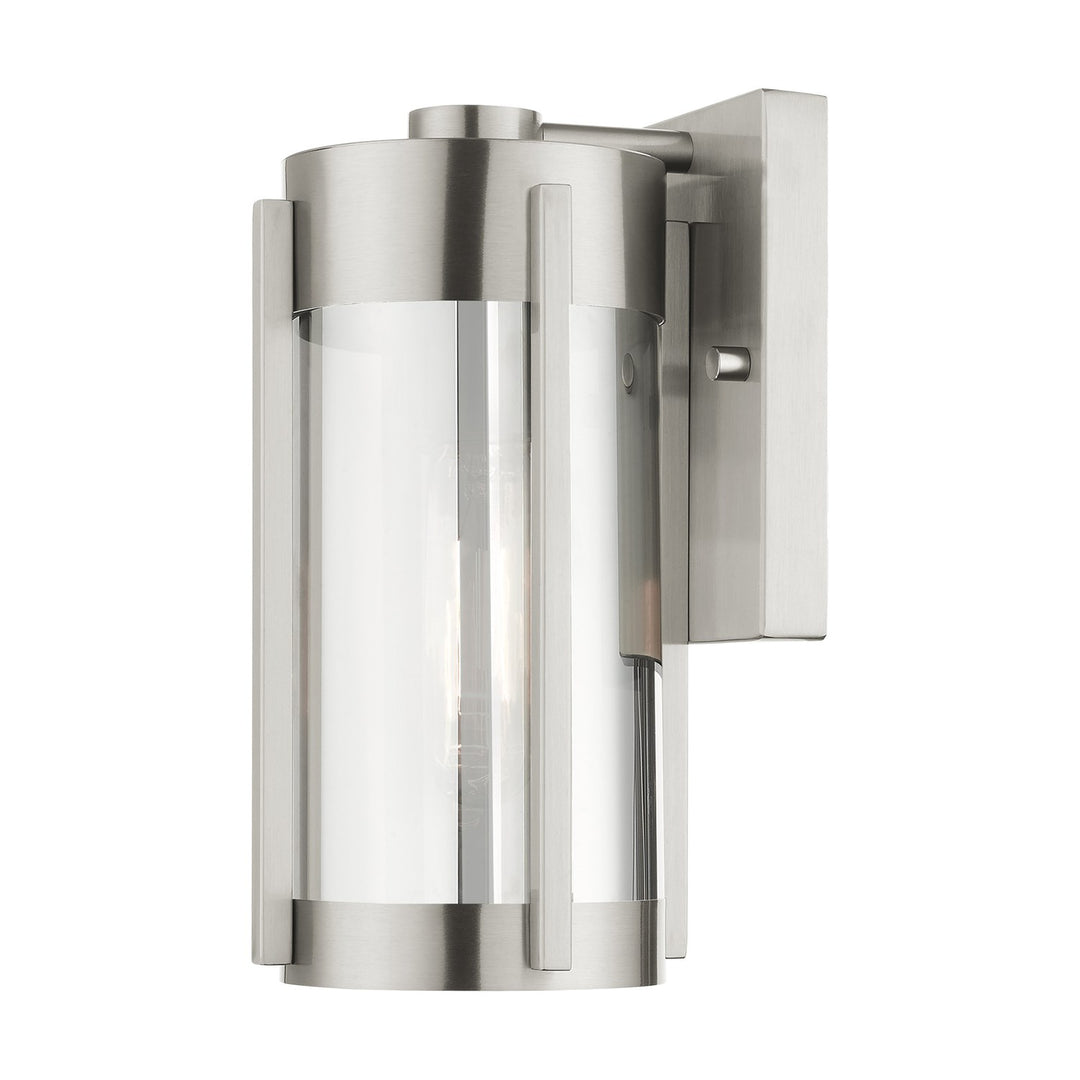 1 Light Brushed Nickel Outdoor Wall Lantern by Livex Lighting