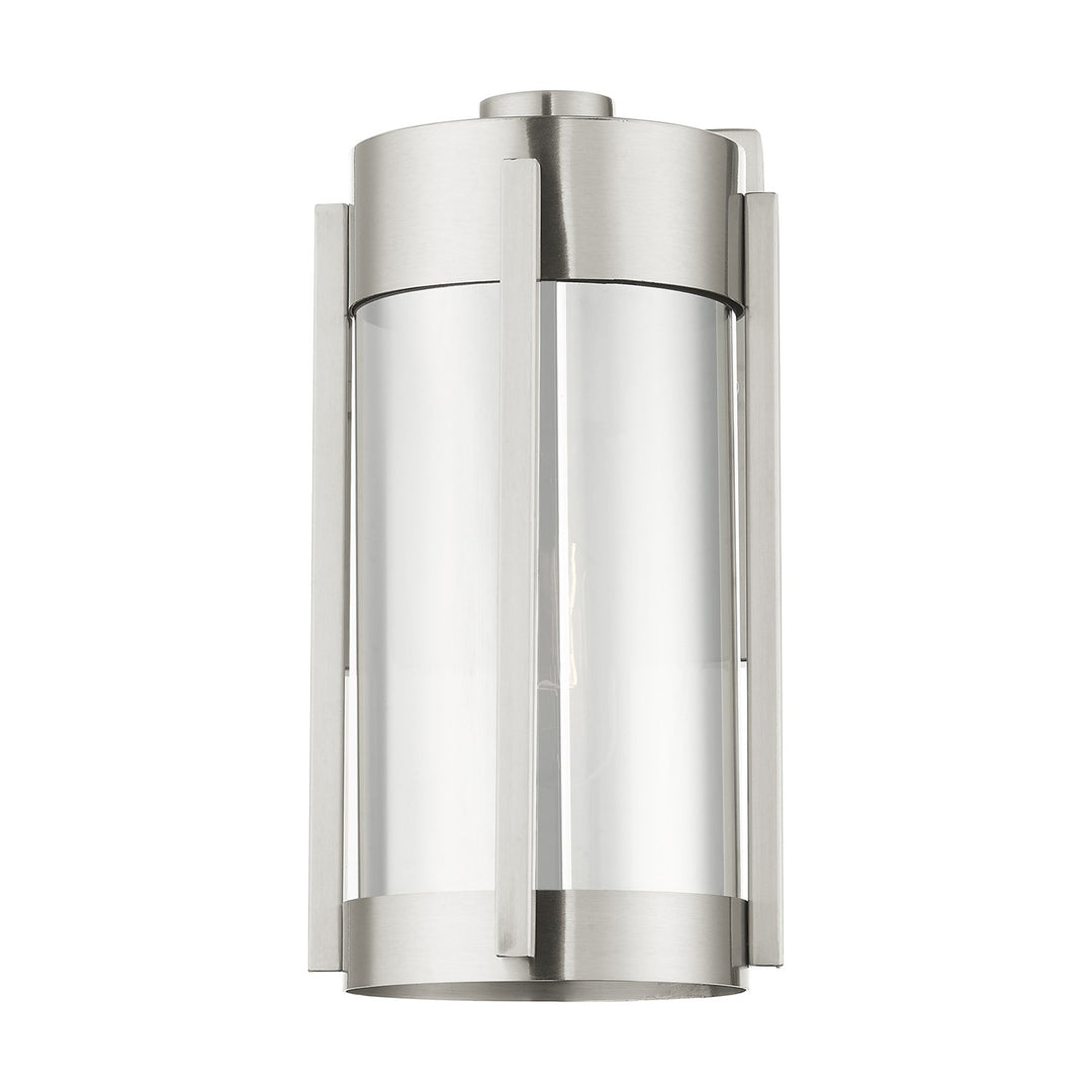 1 Light Brushed Nickel Outdoor Wall Lantern