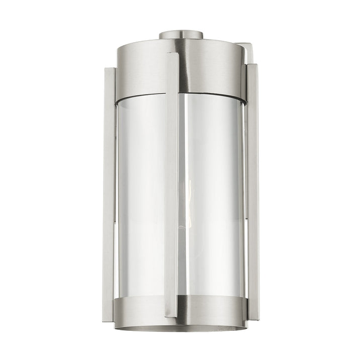 1 Light Brushed Nickel Outdoor Wall Lantern