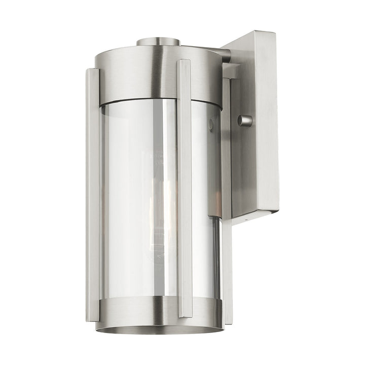 1 Light Brushed Nickel Outdoor Wall Lantern